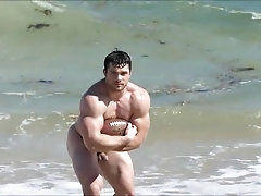 Muscle guys on the beach