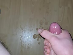 horny wanking with lubricant with cumshot