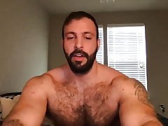 Furry Muscle jerks and cums on Cam