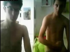 Cute gay twinks masturbating on webcam