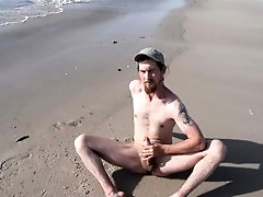 'Wank and Cum on the Beach'