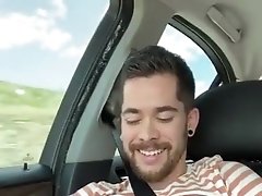 Handjob cum in car