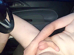 jacking in my car with a dildo in my butt