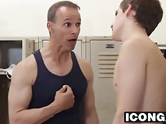Daddy Rodney Gives Kory A Hardcore Lesson In The Locker Room With Kory Houston