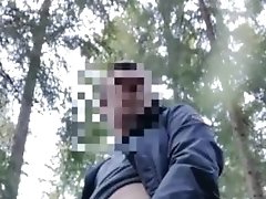 Young boy public wank in the woods by the road huge cumshot