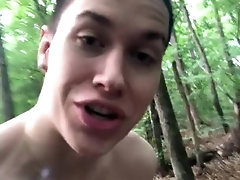 '19 year old Jesse Gold almost gets caught jerking off in the woods'