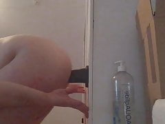 Fucking Monster Dildo On Wall For Daddy!