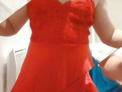 Me make pleasure with my red dress