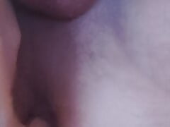 lying in bed and playing with my cock and riding a dildo