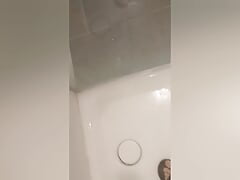 Very  risky masturbation in the gym changing room in the shower