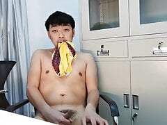 Asian boy  Masturbation cute office college