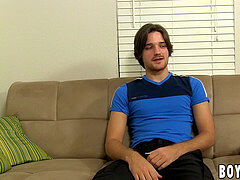 gorgeous gay stud has an solo interview and jacks