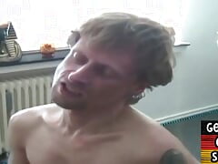 German amateur gay bareback fucked in homemade 3some