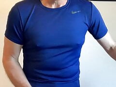 Standing up jerk-off and intense orgasm wearing shorts. Verbal