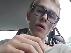 blond with nice cut dick jo in car for cam (58'')