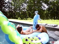 Hot Twink Studs Fuck on a Pool Toy