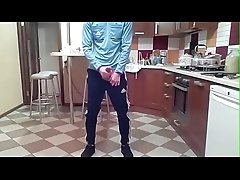 boy cum in the kitchen