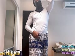 Blacked Hippie Masked Jock Strip Teasing and Flashing Big Ass & BBC Bulge through Pants