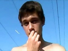 delicious guy finishes off Outdoor
