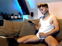 Cocky Horny Guy Masturbating On Cam